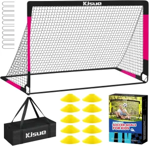 Kids Soccer Goal for Backyard Set - 2 of 6x4 ft Soccer Goals Training Equipment, Soccer Net for Kids Age 3-5 6-8 8-10 10-12, Ball, Targets for Toddler Kid Youth Soccer Games Sports Outdoor Play