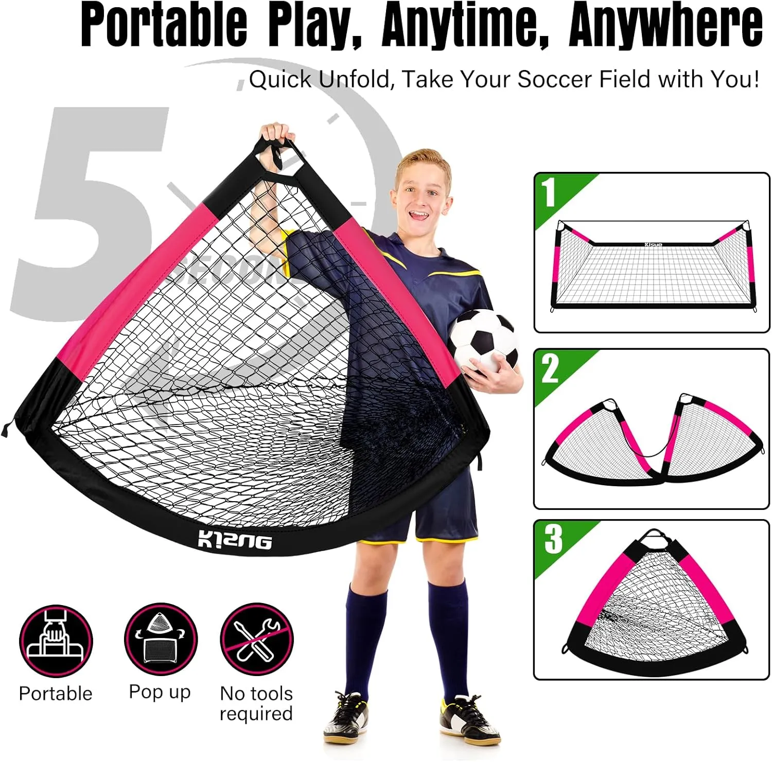 Kids Soccer Goal for Backyard Set - 2 of 6x4 ft Soccer Goals Training Equipment, Soccer Net for Kids Age 3-5 6-8 8-10 10-12, Ball, Targets for Toddler Kid Youth Soccer Games Sports Outdoor Play