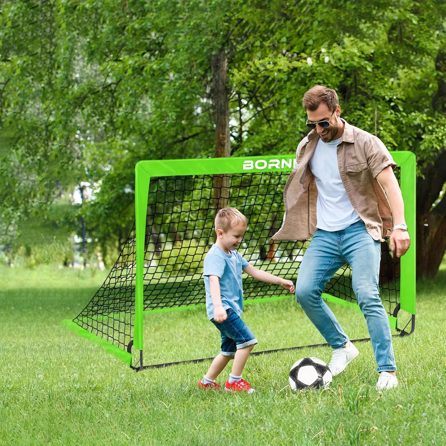 Kids Soccer Goal for Backyard Set - 2 Set of 6X4 / 4X3 ft Toddler Soccer Nets Training Equipment, Soccer Ball, Pop Up Portable Soccer Set for Kids and Youth Games and Training Goals Ages 3-16 Gift