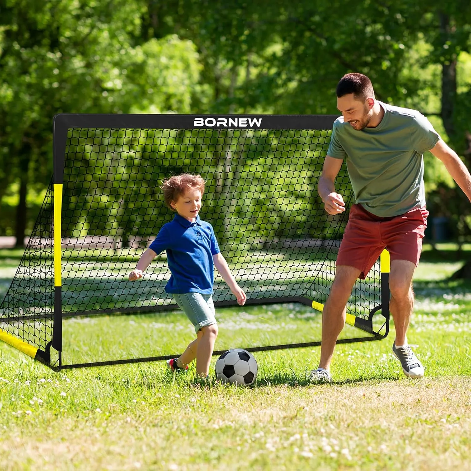 Kids Soccer Goal for Backyard Set - 2 Set of 6X4 ft Toddler Soccer Nets Training Equipment, Soccer Ball, Pop Up Portable Soccer Set for Kids and Youth Games and Training Goals Ages 3-16 Gift