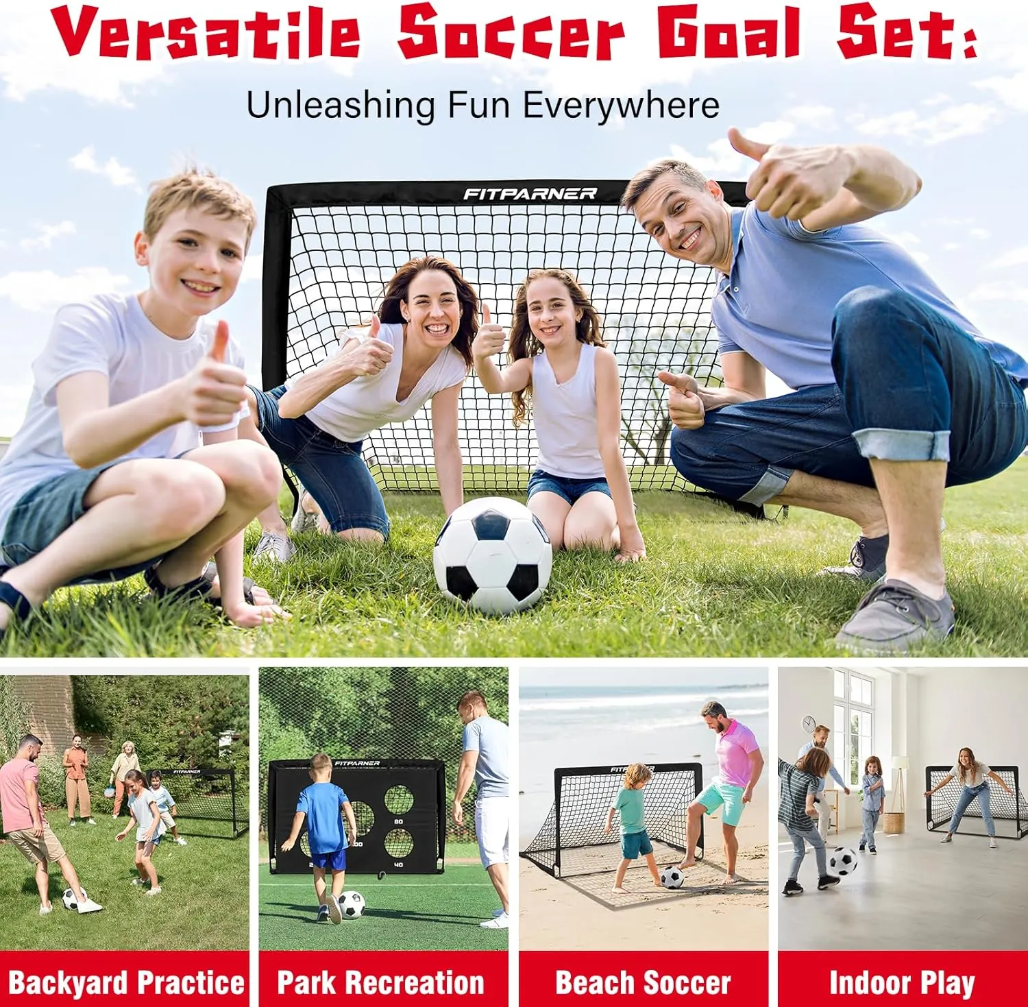 Kids Soccer Goal for Backyard Set,2 Pack of 4x3 ft Portable Pop Up Soccer Nets,Complete Youth Training Equipment with Target,Ball & Cones for Kids 3-14 Goal Practice,Outdoor Sports Game