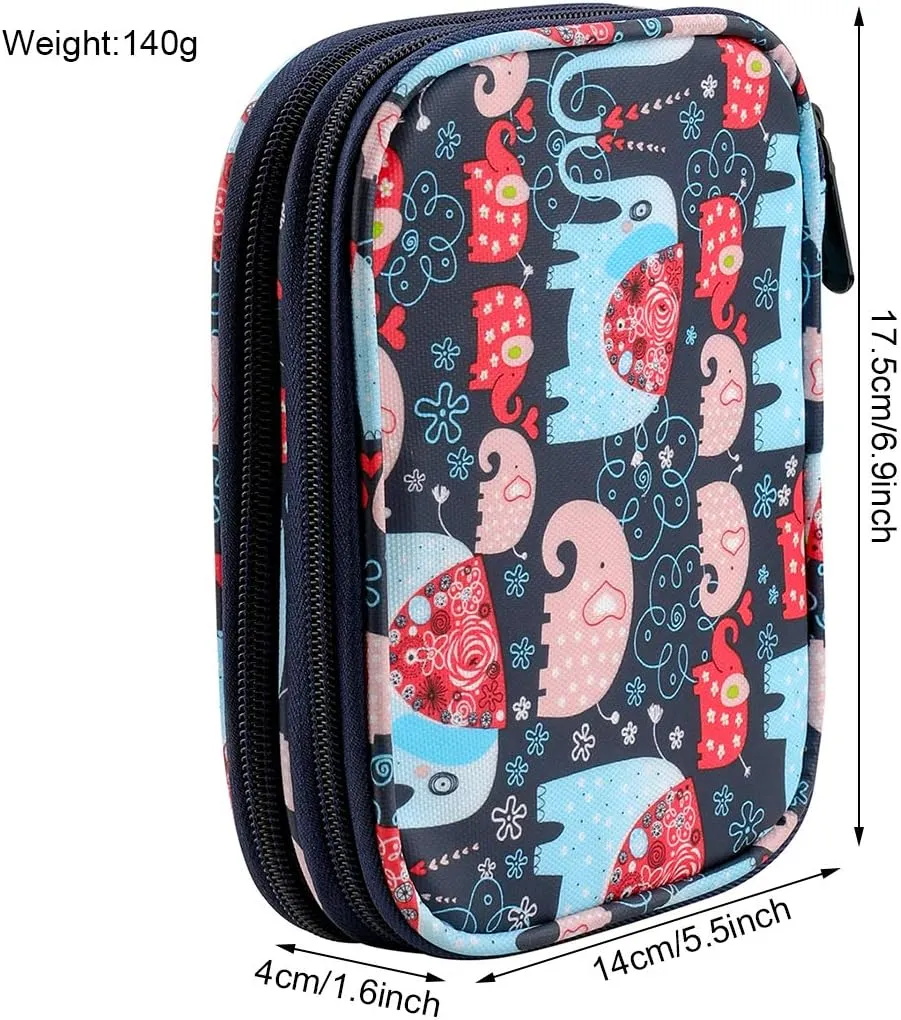 KOKNIT Crochet Hook Case, Zipper Storage Organizer Bag with Web Pockets for Crochet Needles/Knitting Accessories/Crochet Hook Kit Tools, Lightweight, Easy to Hold