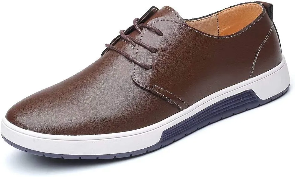 konhill Men's Casual Oxford Shoes - Breathable Dress Shoes Loafers Lace-up Flat Sneakers
