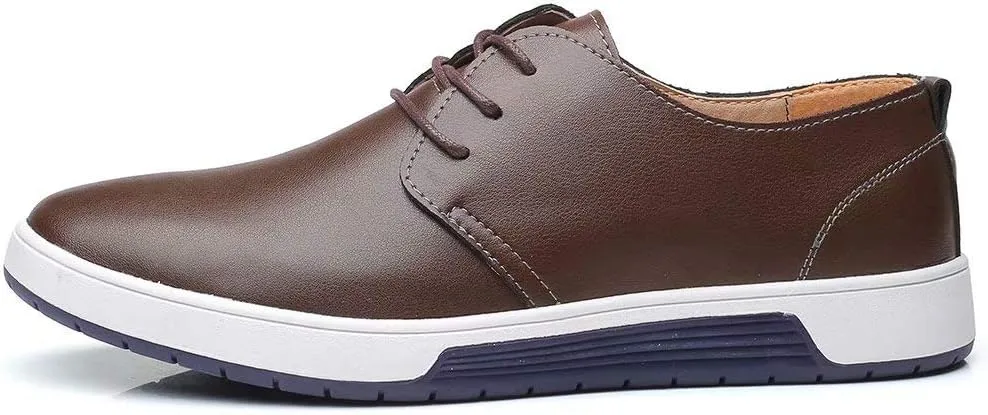 konhill Men's Casual Oxford Shoes - Breathable Dress Shoes Loafers Lace-up Flat Sneakers