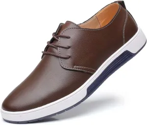 konhill Men's Casual Oxford Shoes - Breathable Dress Shoes Loafers Lace-up Flat Sneakers