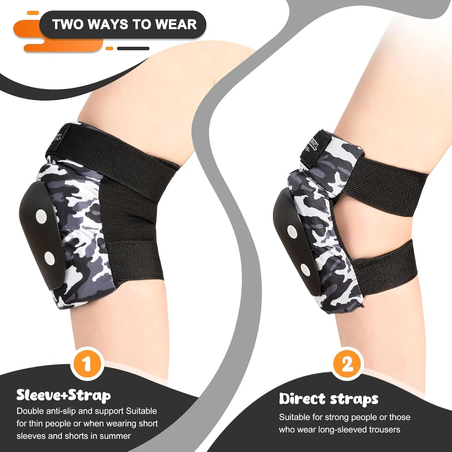 Kuxuan skates Knee Pads for Kids Youth Black Elbow Pads Wrist Guards for Girls Boys 7 in 1 Protective Gear Set with Gift Box in Skateboarding Biking Roller Skating Cycling Outdoor Sports