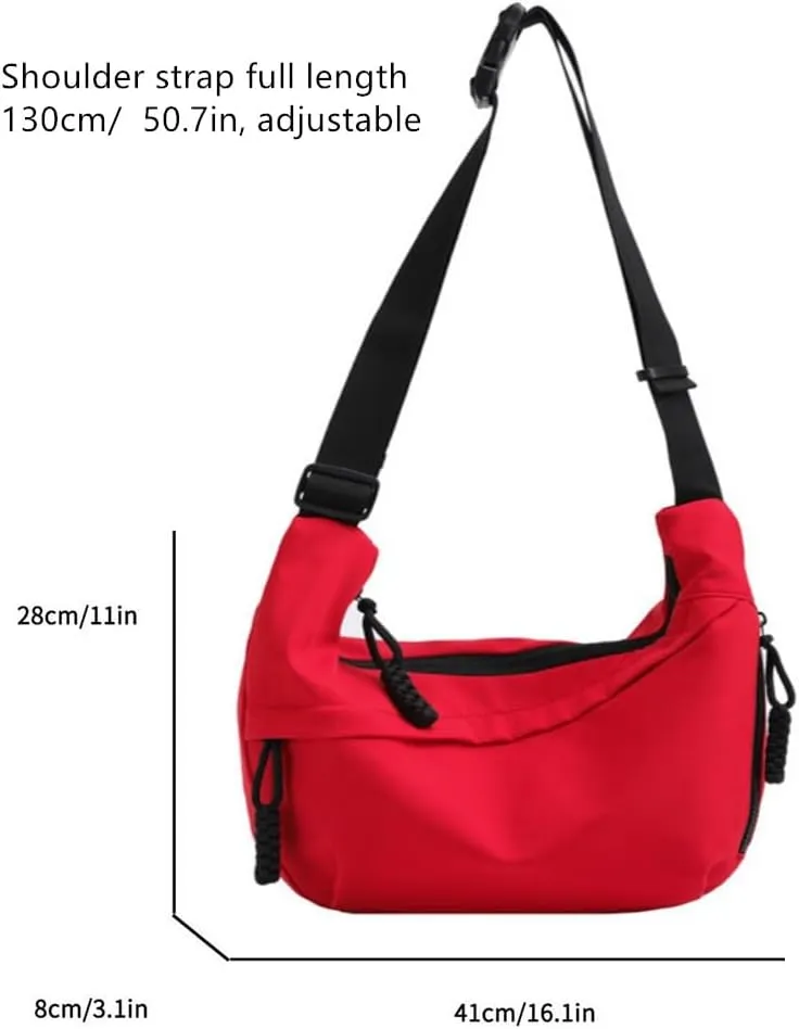 Large Oxford Sporty Crossbody Bag Shoulder Purse for Women Men Trendy