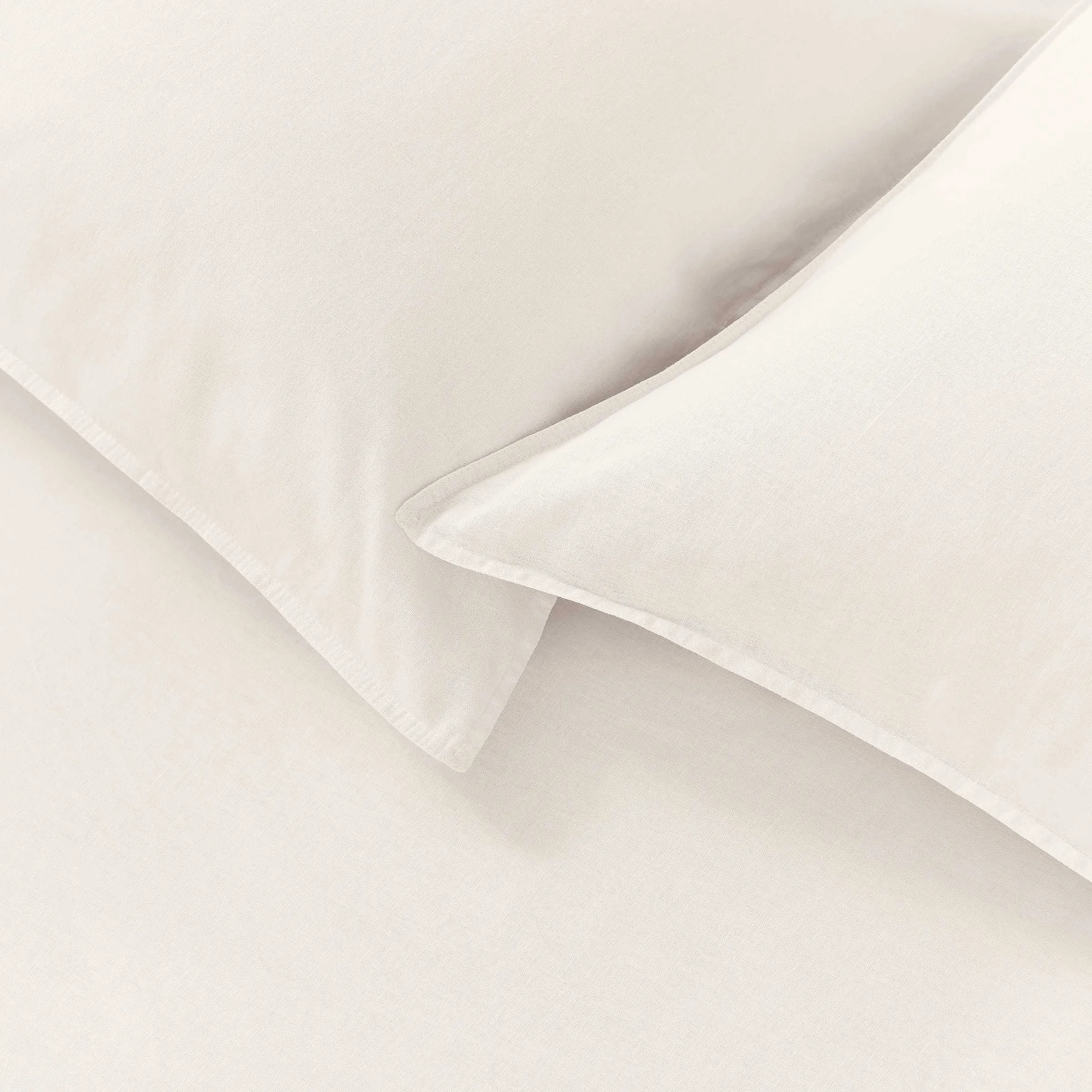 Linen Rich Plain Dye Still Duvet Cover, Ivory
