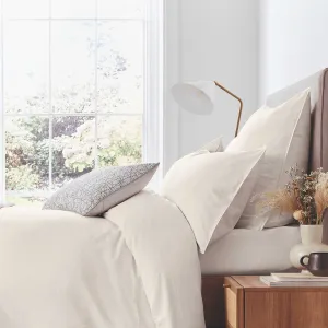 Linen Rich Plain Dye Still Duvet Cover, Ivory