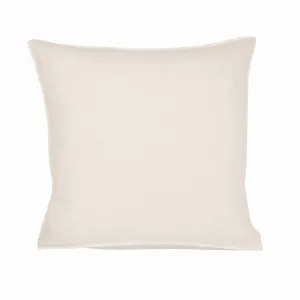 Linen Rich Plain Dye Still Square Euro Pillowcase, Ivory