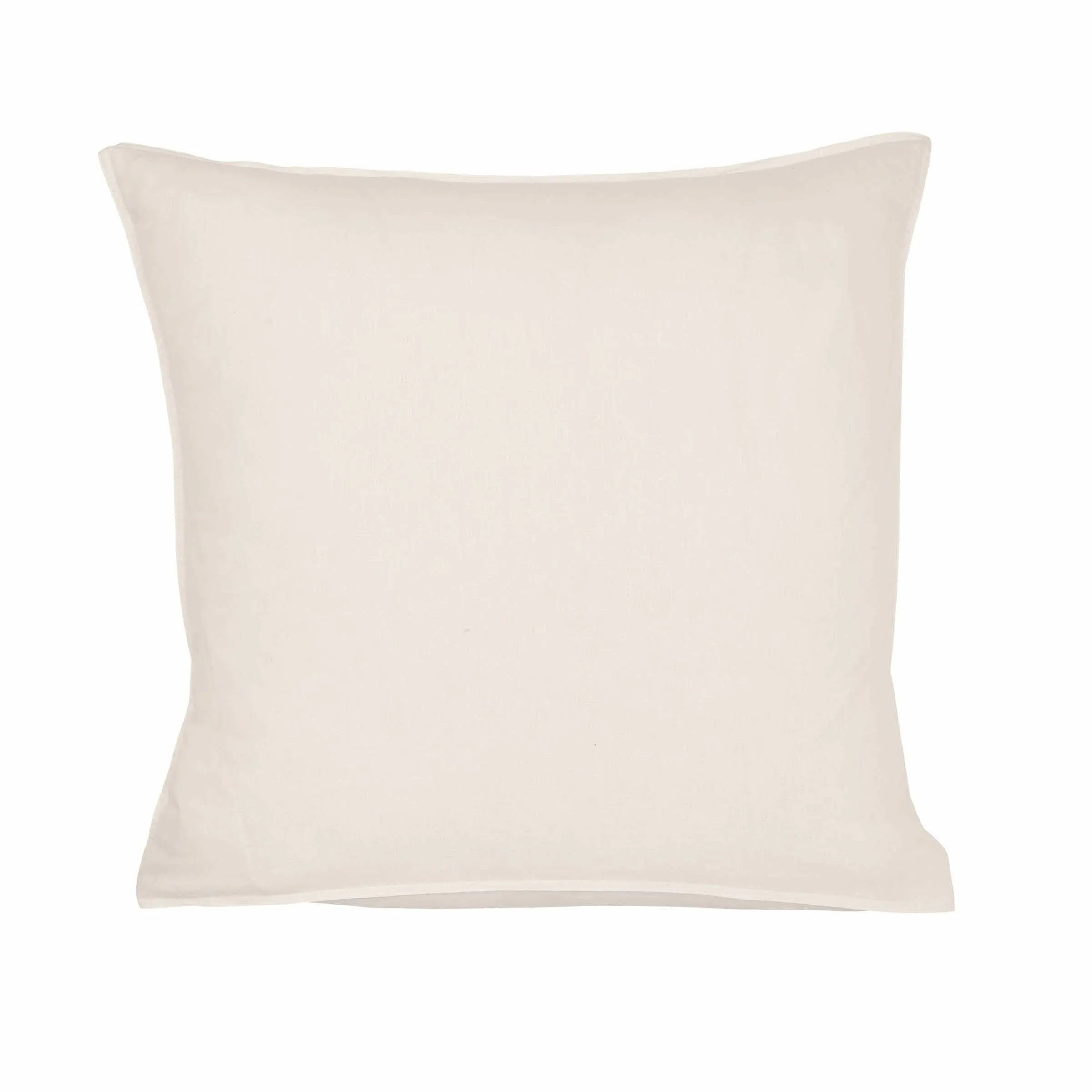 Linen Rich Plain Dye Still Square Euro Pillowcase, Ivory
