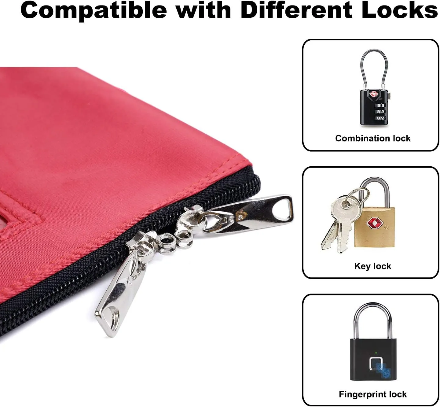 Lockable Bank Deposit Bag with Upgraded Zipper, Multi-Purpose Storage Zipper Pouch (Dark Blue)