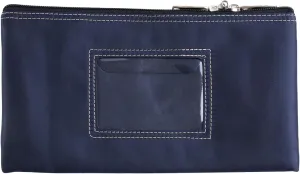 Lockable Bank Deposit Bag with Upgraded Zipper, Multi-Purpose Storage Zipper Pouch (Dark Blue)