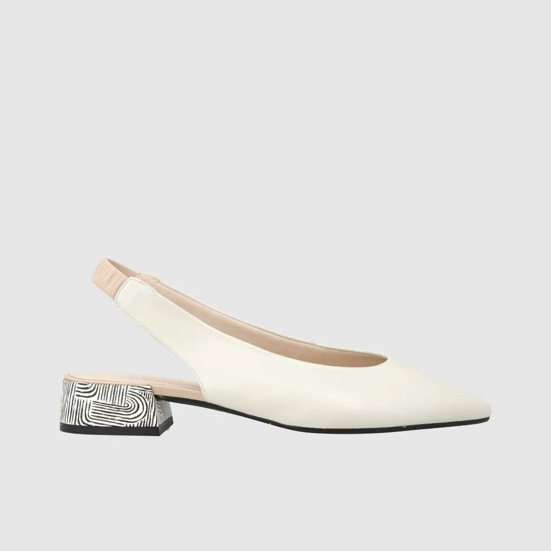 Lodi Cream Flat Sling Back|AMARIECO