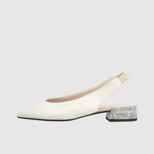 Lodi Cream Flat Sling Back|AMARIECO