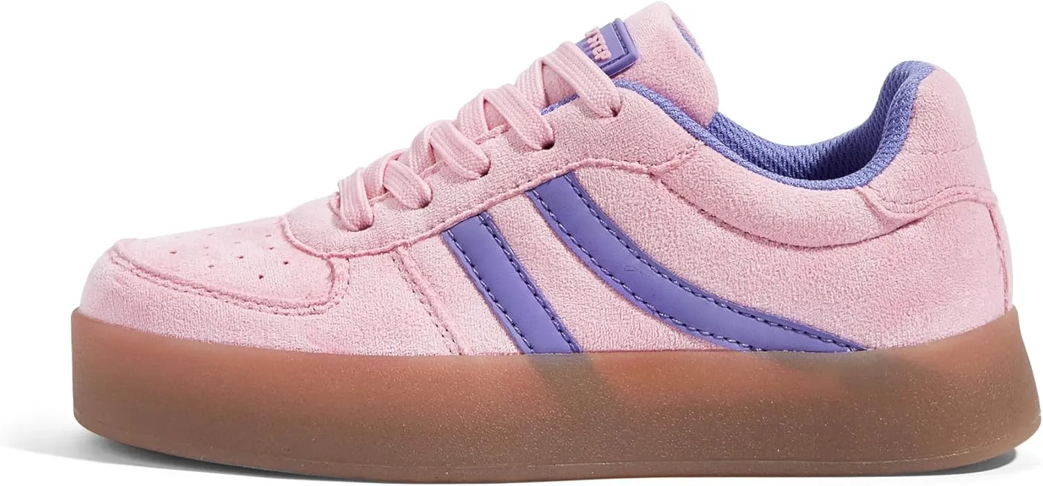 LUCKY STEP Unisex-Child Kid's Sneakers Lace Up School Fashion Platform Breathable Tennis Athletic Running Walking Shoes for Boys Girls