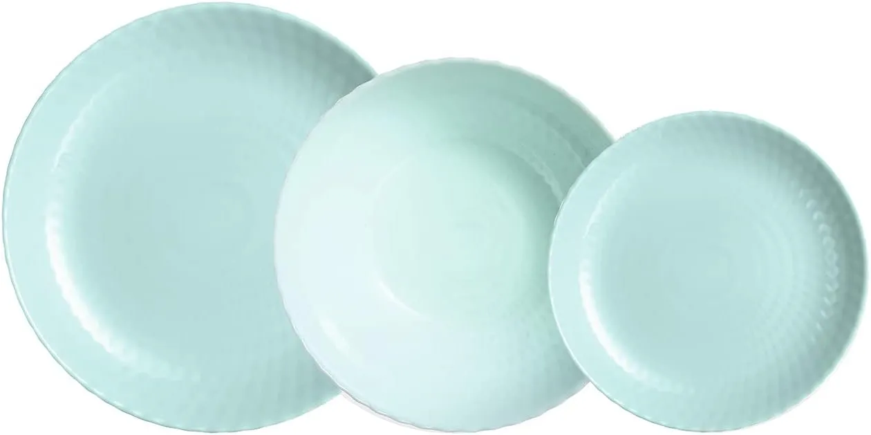 Luminarc Pampille Turquoise Opal Dinnerware Set 18 Pieces - 6 People Turquoise