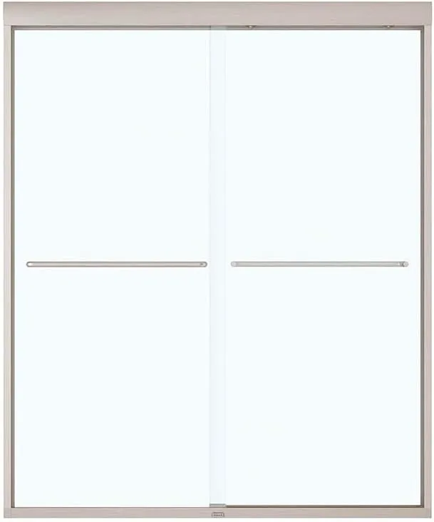MAAX 134572-900-305-000 Kameleon Sliding Semi-Frameless Shower Door, 3.125-in L x 38.0625-in W x 71-in H, Brushed Nickel