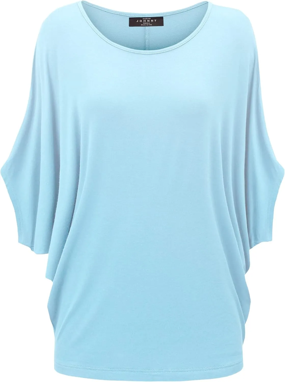Made By Johnny Women's Scoop Neck Half Sleeve Batwing Dolman Top - Plus Size