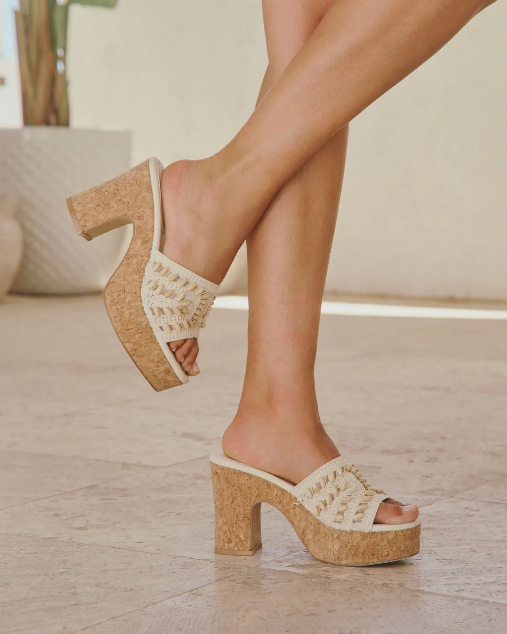 Madisson Shell Crochet Platform Sandal