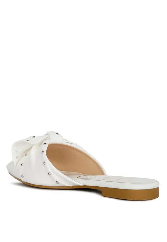 MAKEOVER STUDDED BOW FLAT MULES