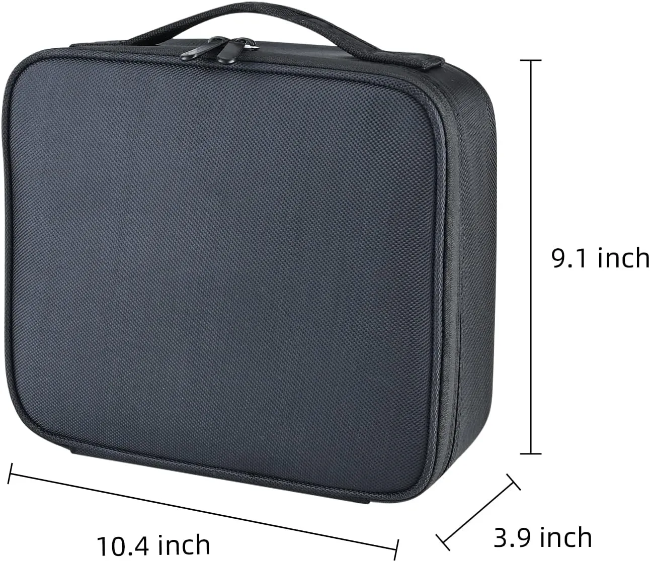 Makeup Bag travel organizer Cosmetic Bag Portable Artist Storage Bag with Adjustable Dividers for Women Cosmetics Brushes Toiletry, Black