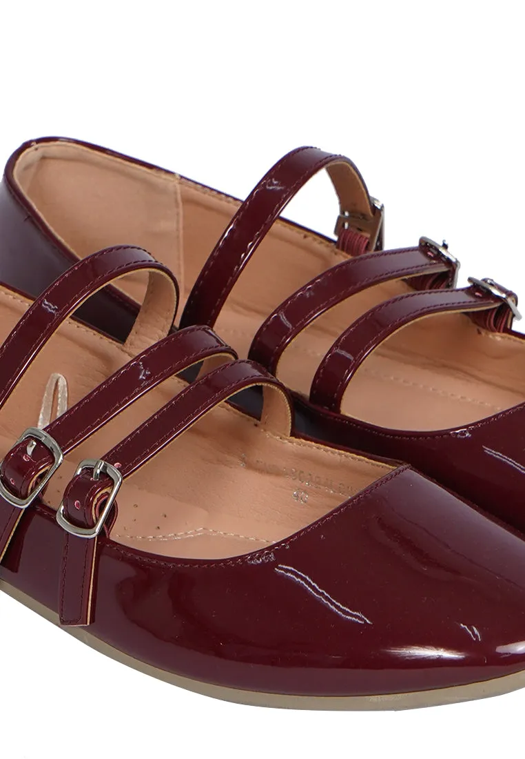 Maroon Flat Shoes