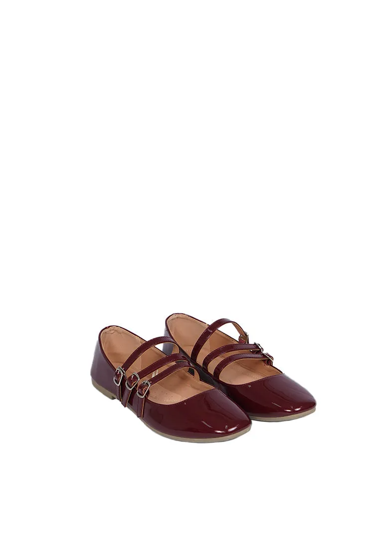 Maroon Flat Shoes