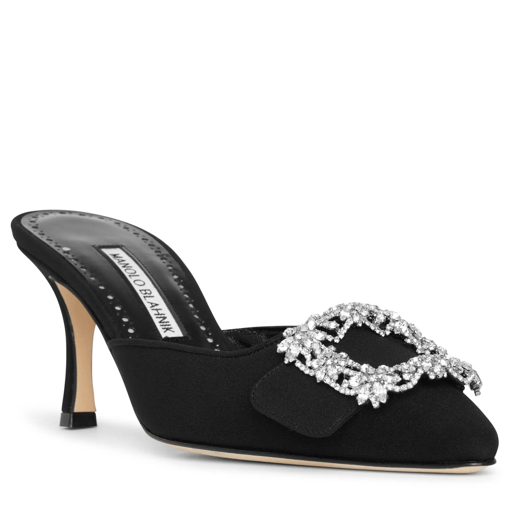 Maysale Jewel 70 crepe satin mules