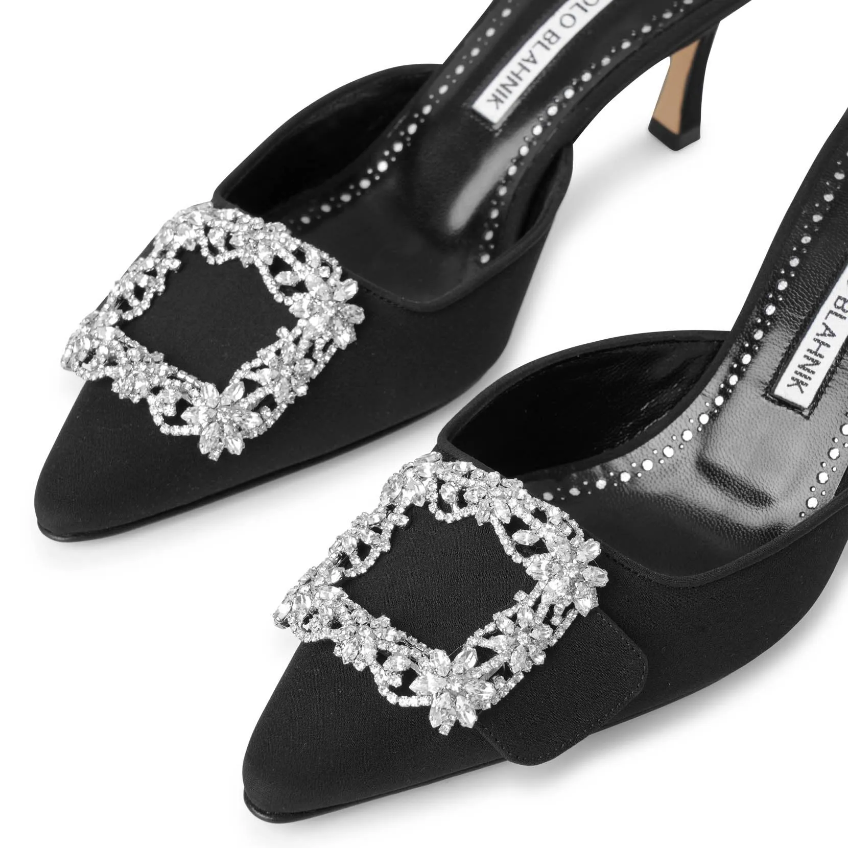 Maysale Jewel 70 crepe satin mules