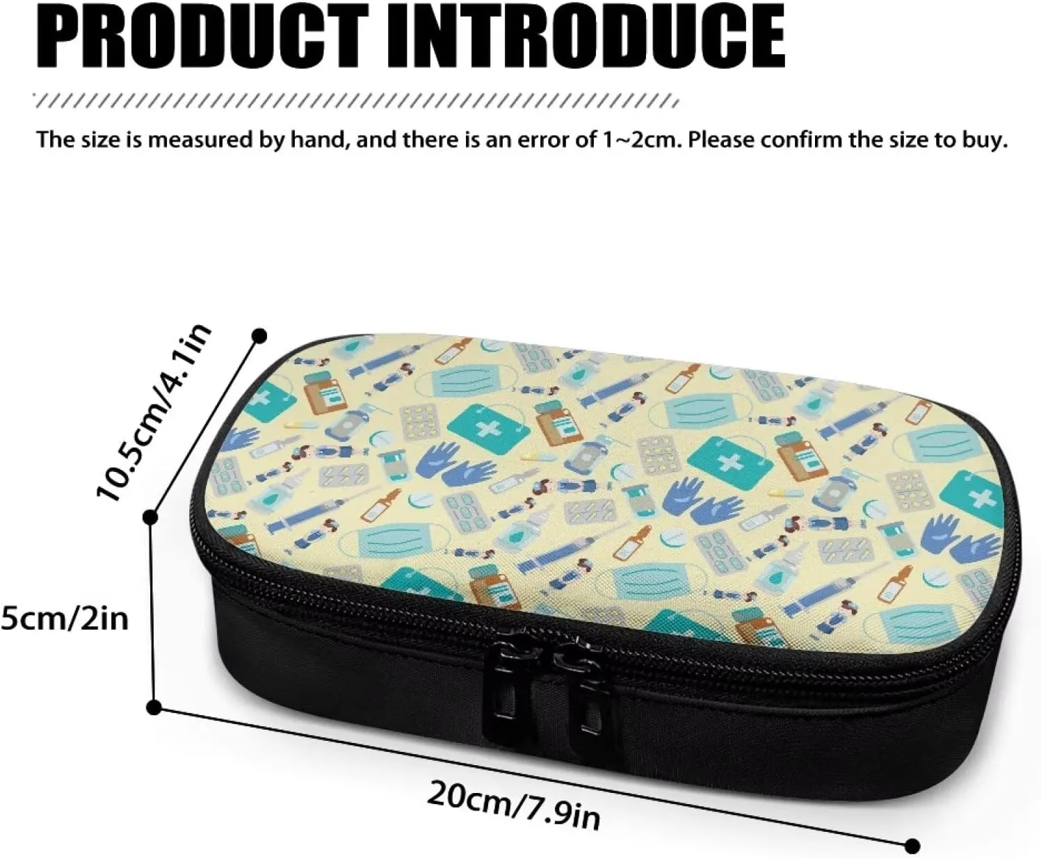 Medical Topics Insulin Cooler Travel Case with Handle Travel Medicine Kit Insulated Carrying Case for Insulin Pen and Diabetic Supplies Storage Bag(Yellow)