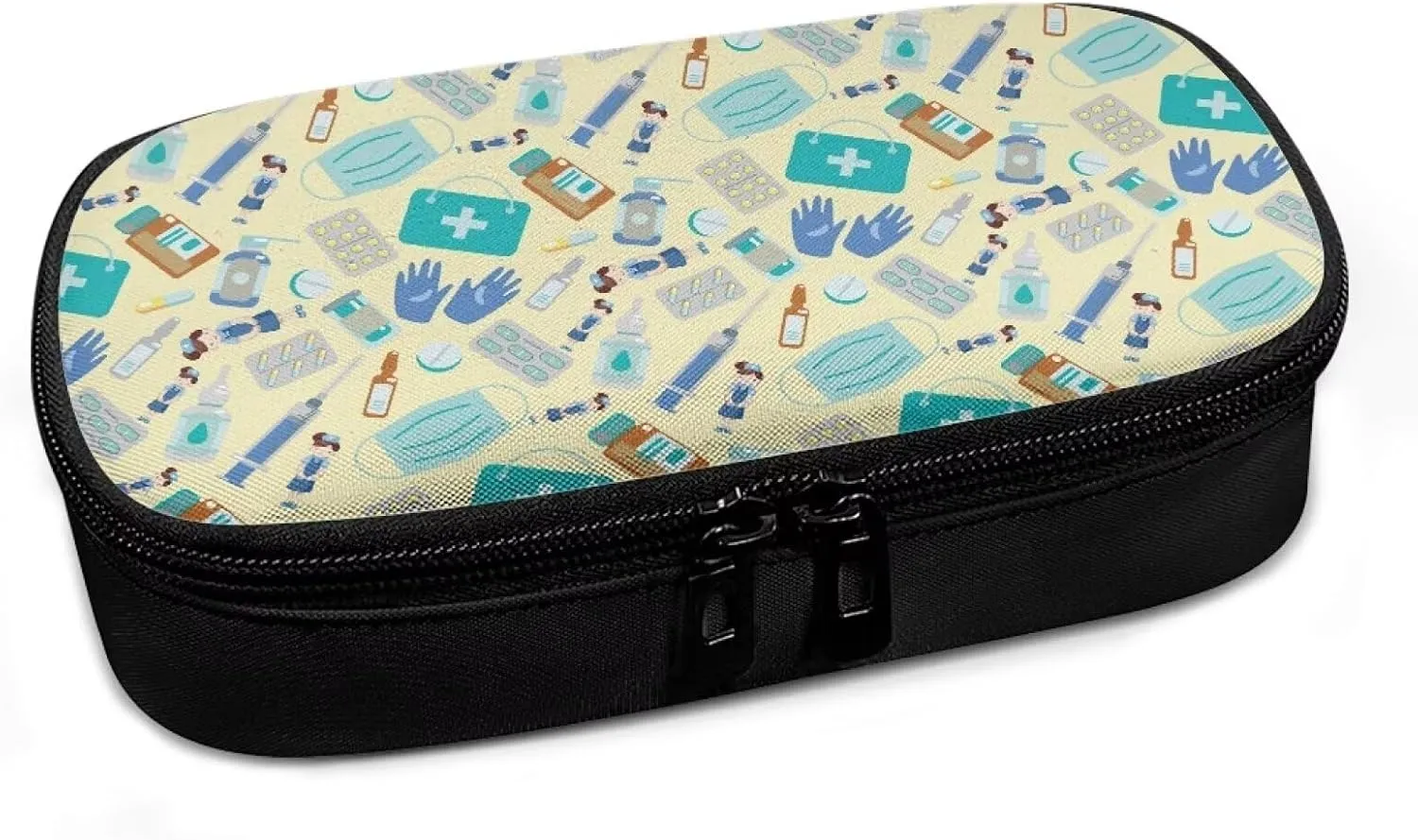 Medical Topics Insulin Cooler Travel Case with Handle Travel Medicine Kit Insulated Carrying Case for Insulin Pen and Diabetic Supplies Storage Bag(Yellow)
