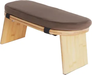 Meditation Prayer Bench, Portable Foldable & 5° Ergonomic Tilt Kneeling Meditation Yoga Stool with Cushion & Carry Bag for Home/Studio/Gym, Bamboo & Velvet Kneeling Stools (Coffee)