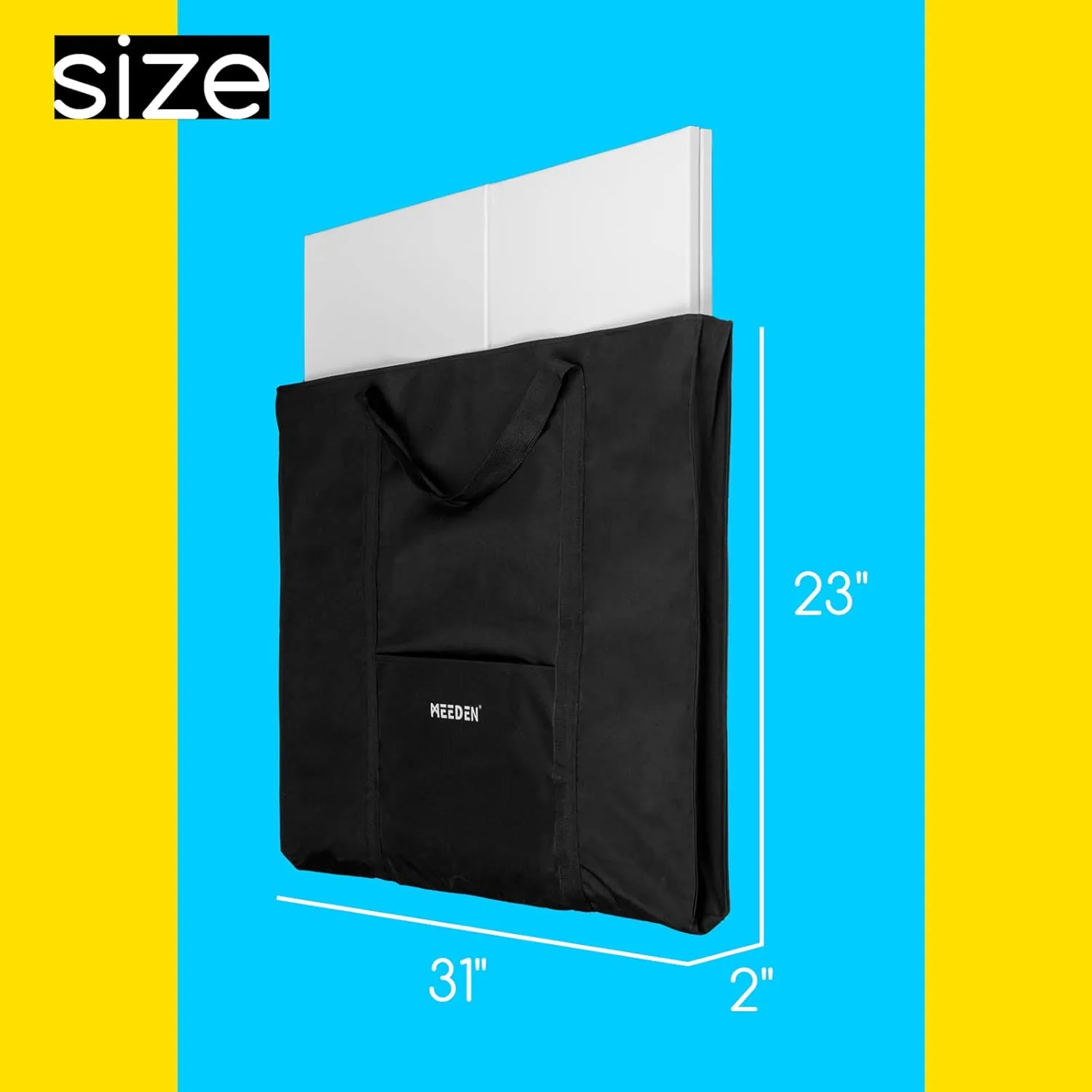 MEEDEN Soft Art Portfolio Bag: 23 x 31 Inch Black Art Canvas Portfolio Case - Waterproof 600D Oxford Carrying Storage Case for Artwork, Poster, Sketching, and Drawing