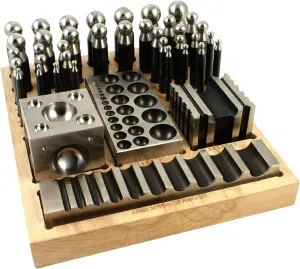 MegaCast Dapping Block Punch Puncher Round Circle Jewelry Making Metal Forming Set (41 Piece)