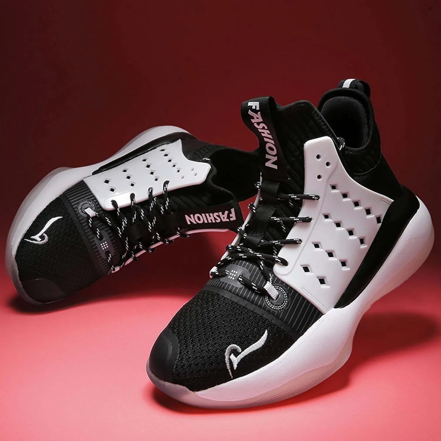 Men's Basketball Shoes High Top Running Shoes for Men Lightweight Breathable Mesh Walking Athletic Sneaker Indoor or Outdoor Basketball Sneakers for Men, Street or Court