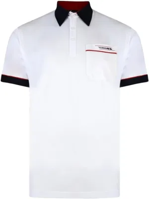 Mens Classic Jersey Polo Shirt Contrasting Collar & Cuffs (G00X62)