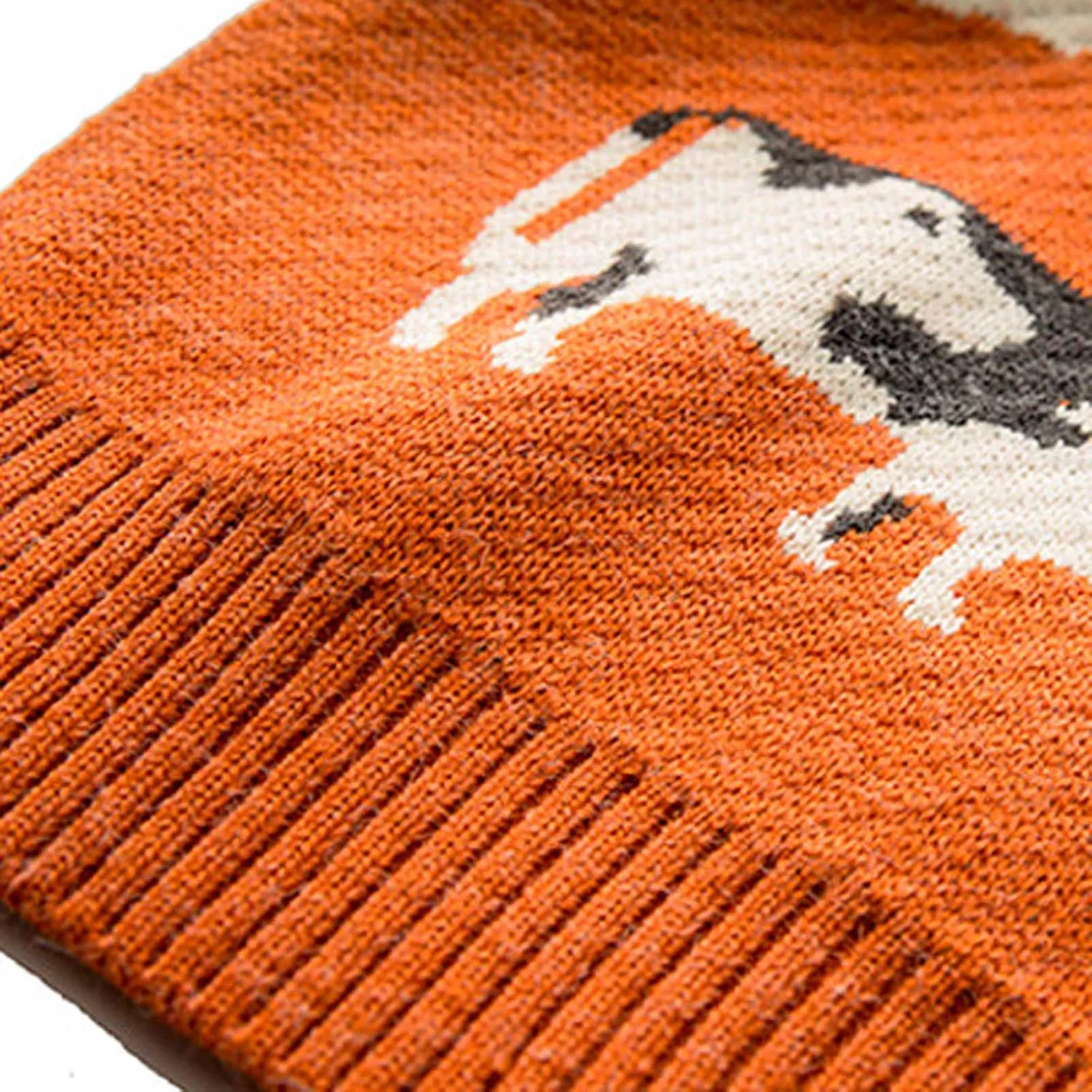 Mens Grassland Cow Vintage Oversize Knitted Sweater Long Sleeve Round Neck Knitted Pullover Jumper Unisex Fall Tops
