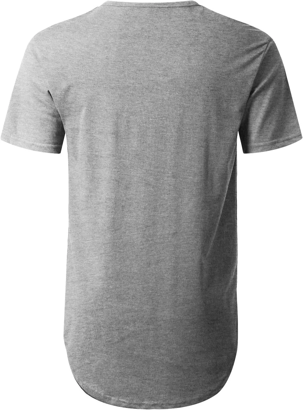 Mens Hipster Hip Hop Elong Round Hemline Crewneck T-Shirt
