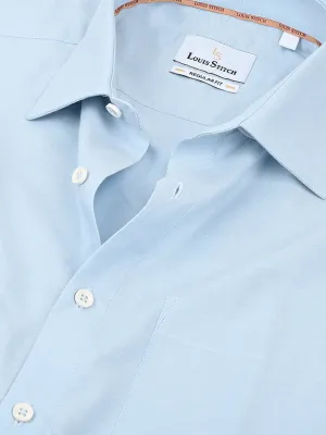 Men's Oxford Blue Full Sleeves Regular Fit Formal Shirt