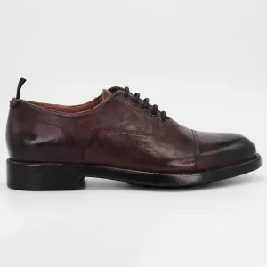 Men's oxford in calf leather dark maroon (BRU12057)