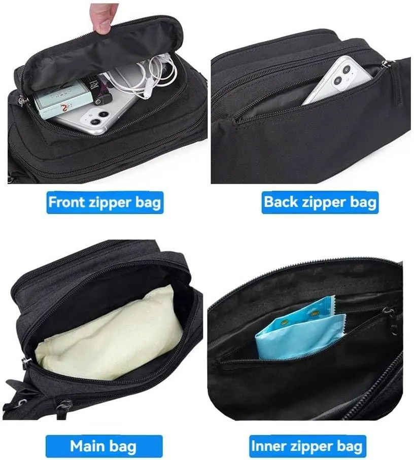 Men's Waist Bag With Water Kettle Rack Multi-Purpose Lure Crossbody Bag Satchel Hiking Phone Holder Chest Bag (grey)