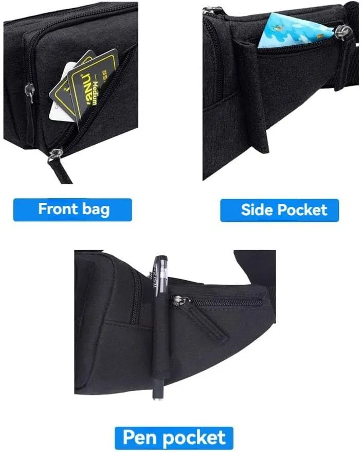 Men's Waist Bag With Water Kettle Rack Multi-Purpose Lure Crossbody Bag Satchel Hiking Phone Holder Chest Bag (grey)