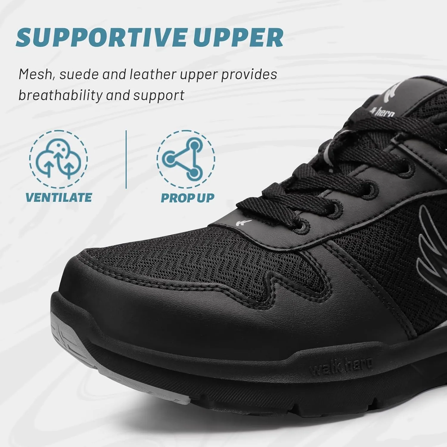 Mens Walking Shoes for Plantar Fasciitis, Orthopedic Sneakers for Men with Arch Support, Comfortable Casual Shoes for Pain Relief with Non Slip Rubber Sole