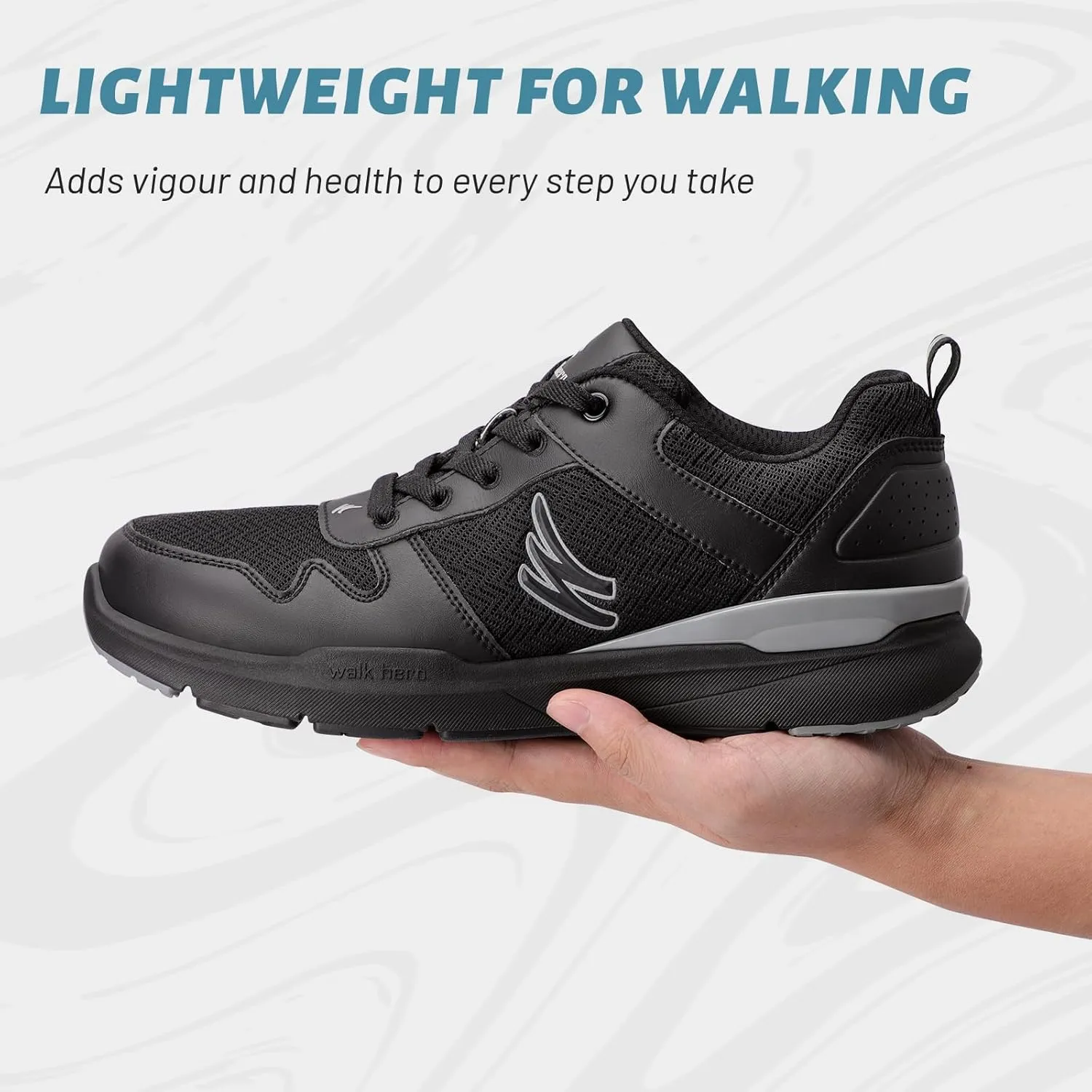 Mens Walking Shoes for Plantar Fasciitis, Orthopedic Sneakers for Men with Arch Support, Comfortable Casual Shoes for Pain Relief with Non Slip Rubber Sole