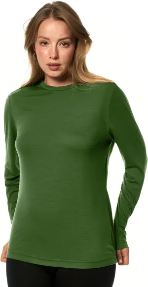 Merino Wool Base Layer Women - 100% Merino Wool Shirt Women Thermal Underwear Long Sleeve T-Shirt for Hiking