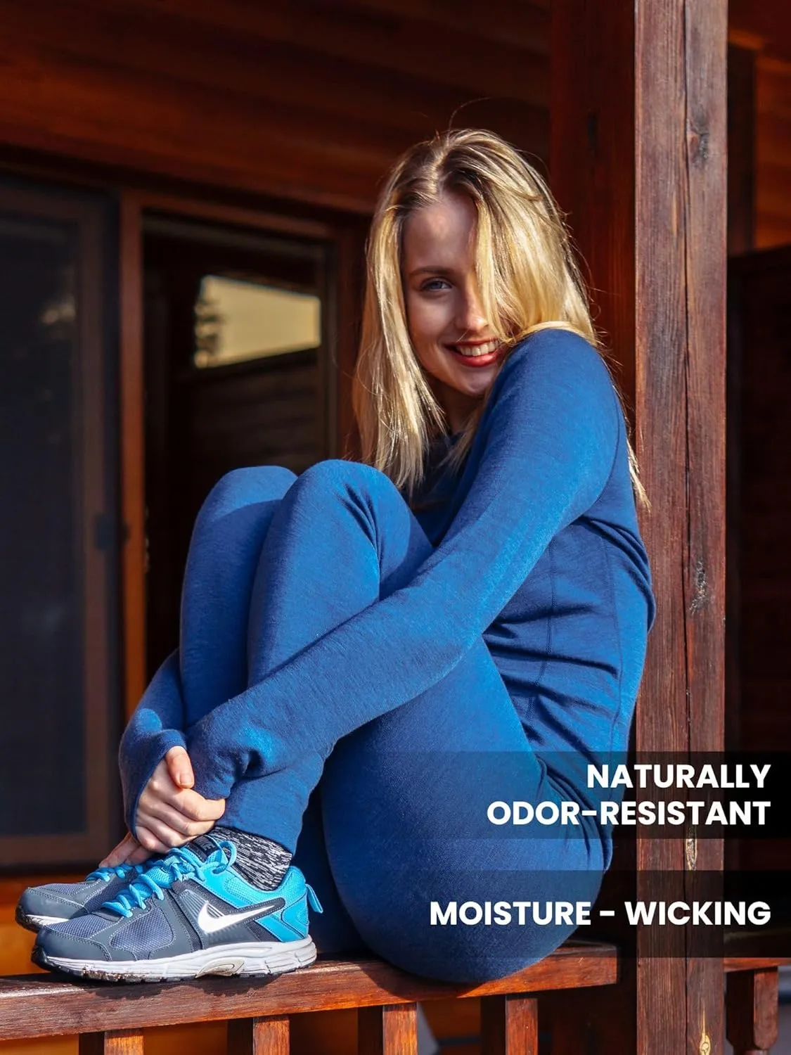 Merino Wool Base Layer Women Pants 100% Merino Wool Leggings Heavyweight, Midweight, Lite Thermal Underwear Bottom and Socks
