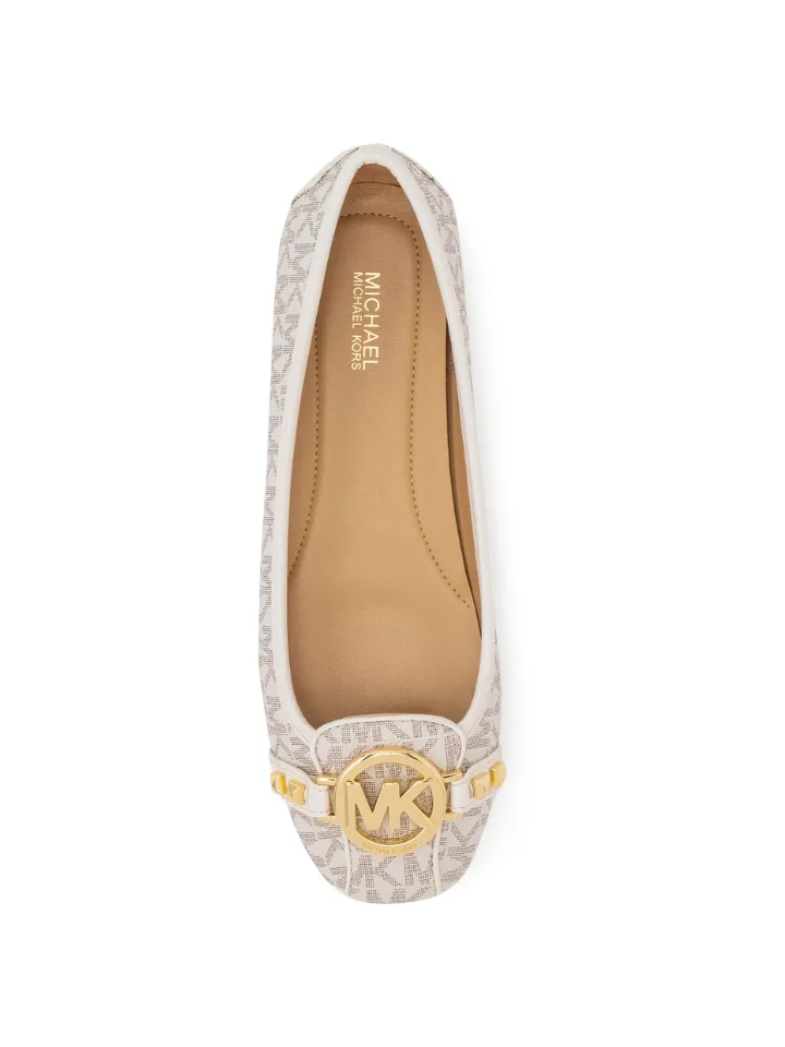 Michael Kors Fulton Moc Mini Mk Logo Pyramid Vanilla