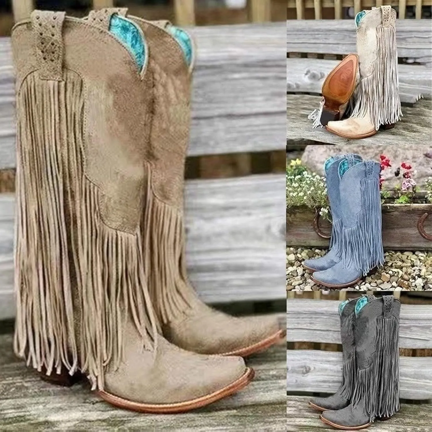Mid Calf Rain Boots for Women Wide White Cowgirl Boots Short Heel Brown Riding Boots for Women Extra Wide Calf Women's Brown Boots Wide Mid Calf Womens Wide Width Wide Calf Brown Mid Calf Boots