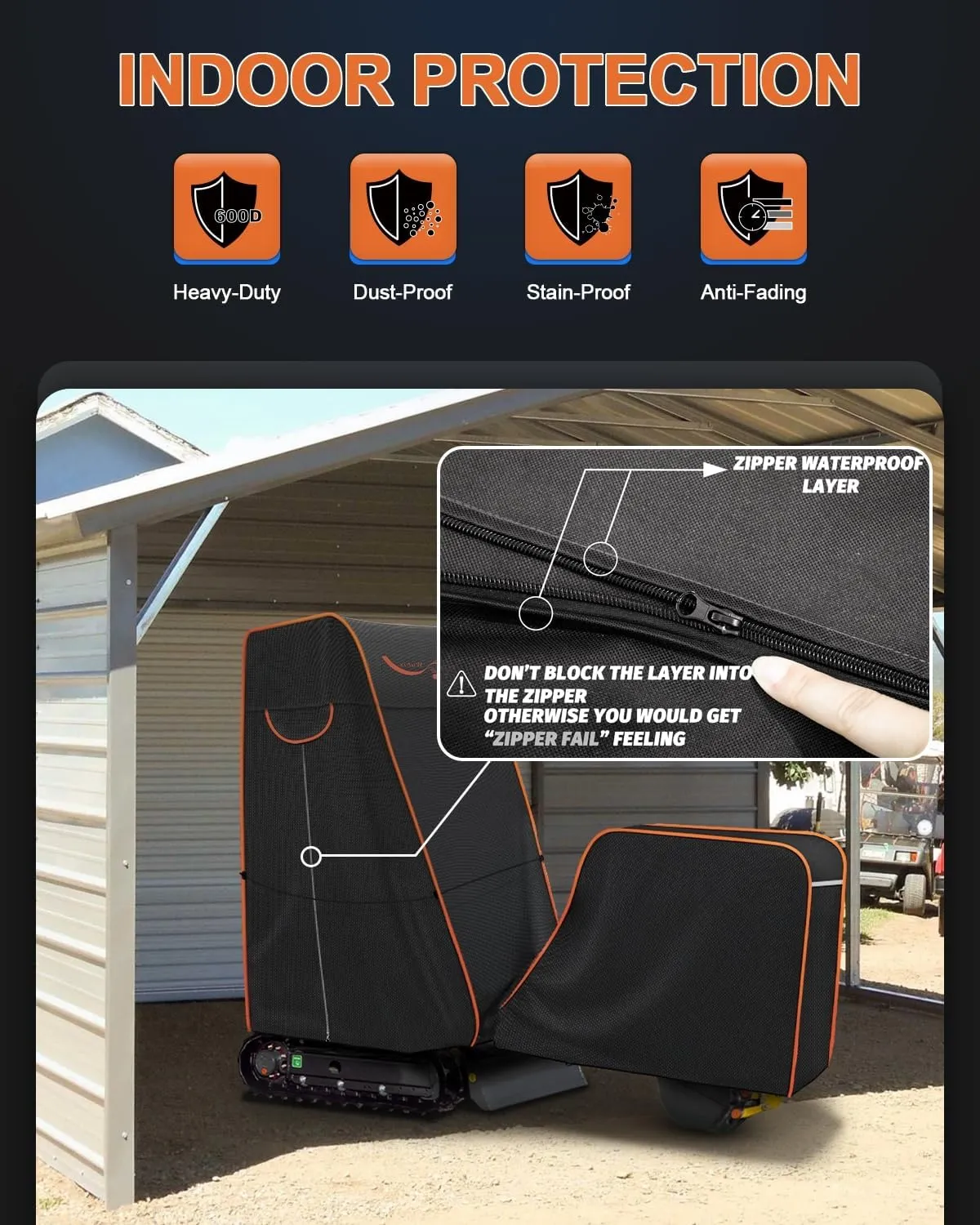 Mini Excavator Cover 600D Oxford-Fabric Compatible with Kubota KXX008, BobcatE10, Waterproof Small Excavator Full Duvet Rain/Sun/Winter/Outdoor Cover for 1 Ton Mini Excavator 0.9-1.5Ton